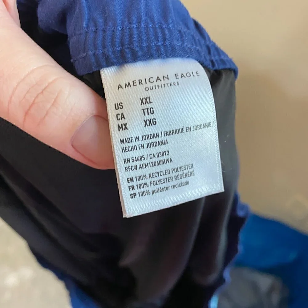 American Eagle Men's XXL Palm Tropical Print Swim Trunks